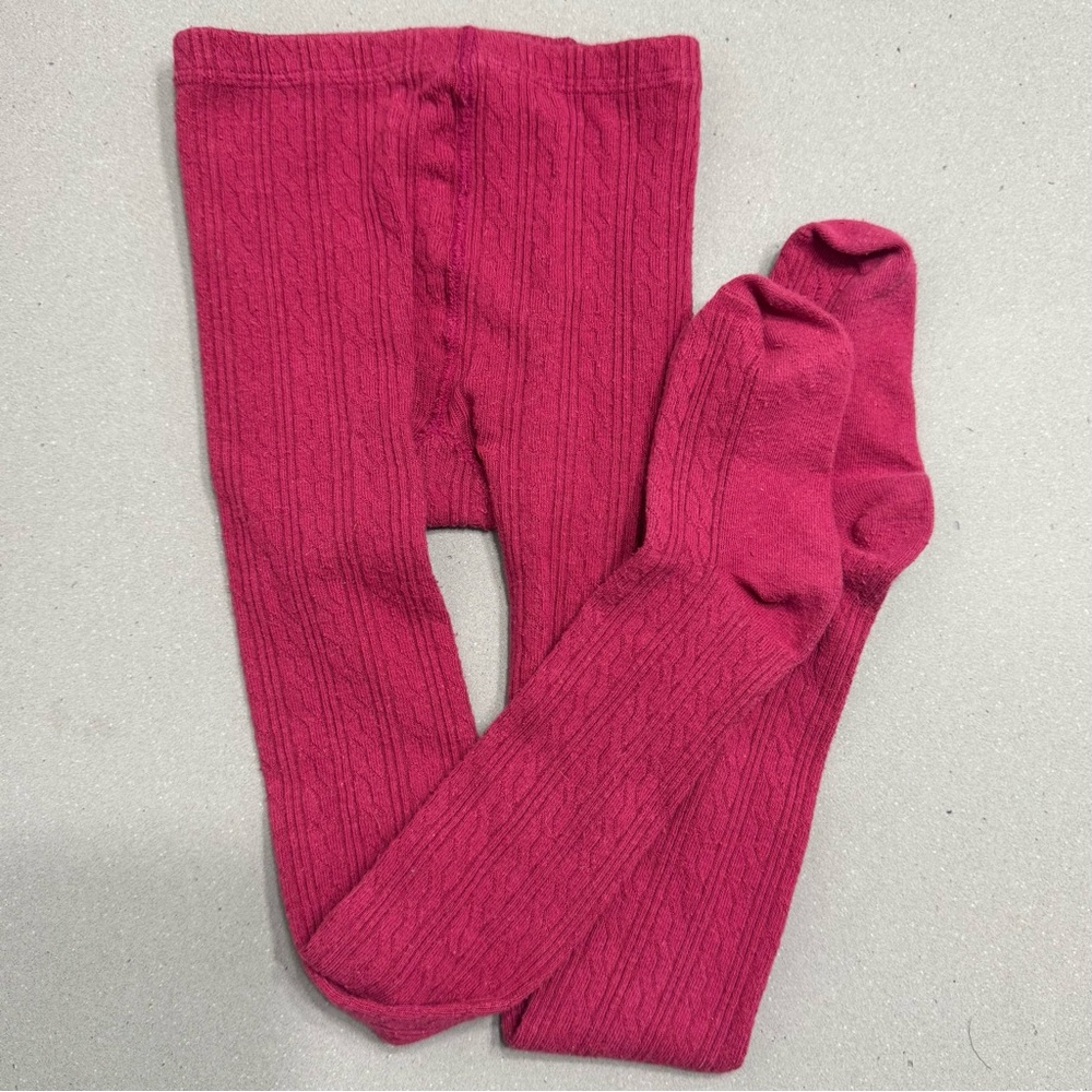 Little Stocking Company Cable Knit Tights Raspberry 7-8Y